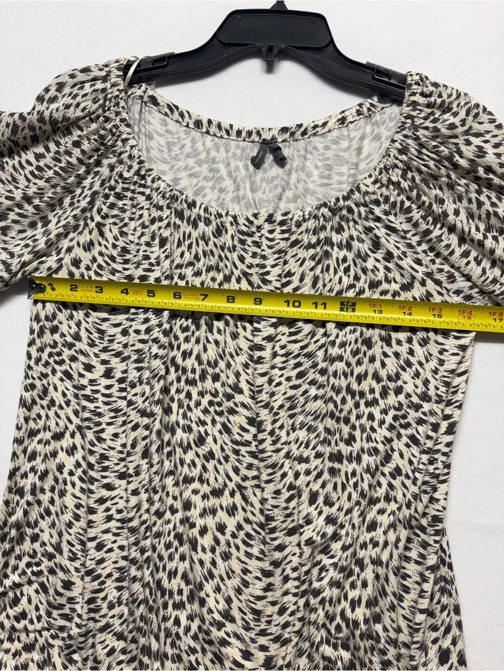 Anthropologie Cascais Top Size Medium Animal Print Neutral Off The Shoulder